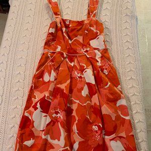 Structured Flower Print Dress with Pockets